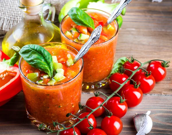 Tomaten-Gazpacho-Suppe — Stockfoto