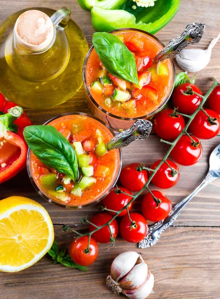 Tomaten-Gazpacho-Suppe — Stockfoto