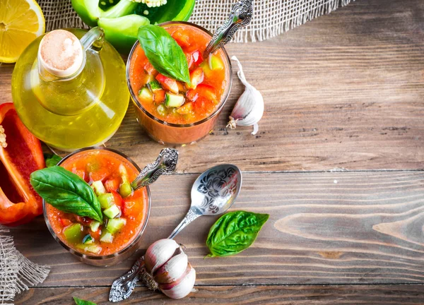 Sopa de gaspacho de tomate — Fotografia de Stock