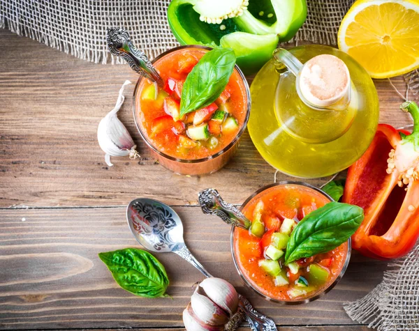 Sopa de gaspacho de tomate — Fotografia de Stock