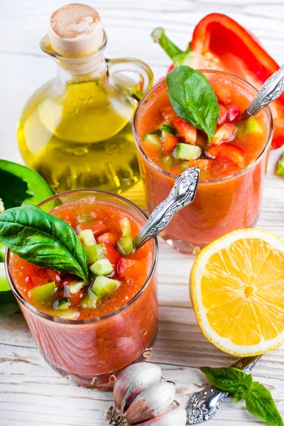 Tomato gazpacho soup — Stock Photo, Image