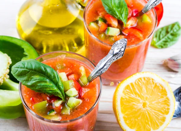 Tomaten-Gazpacho-Suppe — Stockfoto