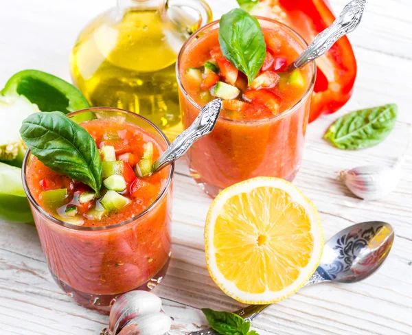 Sopa de gaspacho de tomate — Fotografia de Stock