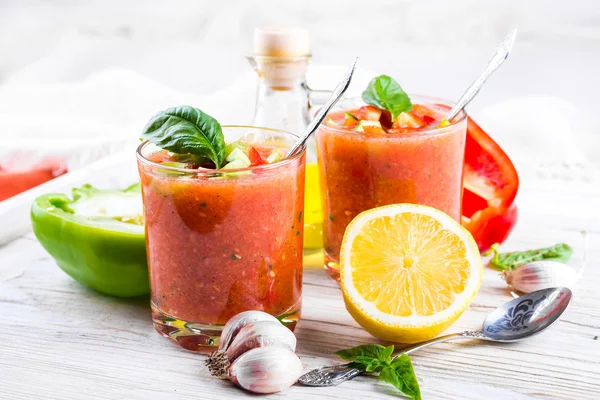 Tomaten-Gazpacho-Suppe — Stockfoto