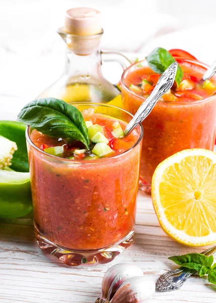 Sopa de gaspacho de tomate — Fotografia de Stock