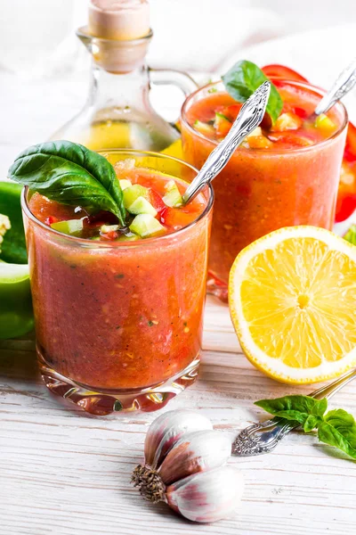 Sopa de gaspacho de tomate — Fotografia de Stock