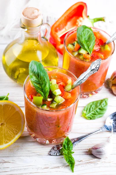 Sopa de gaspacho de tomate — Fotografia de Stock