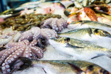 Akdeniz ahtapot ve diğer deniz ürünleri