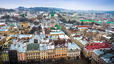 Lviv görünümünden çatı