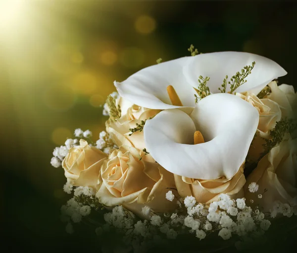 Bouquet for the bride of yellow roses — Stock Photo, Image