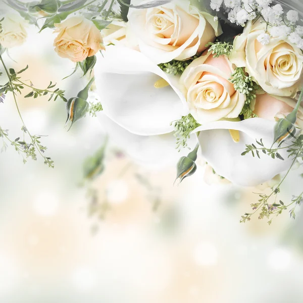 Bouquet for the bride of yellow roses — Stock Photo, Image