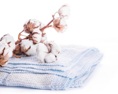 Pamuk tomurcukları ve örme kumaş