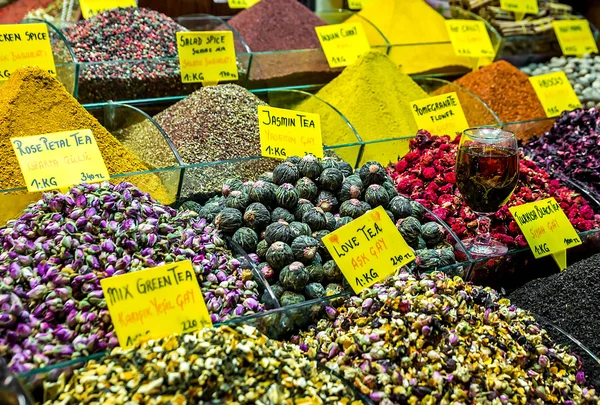Spices, teas at the bazaar — Stock Photo, Image