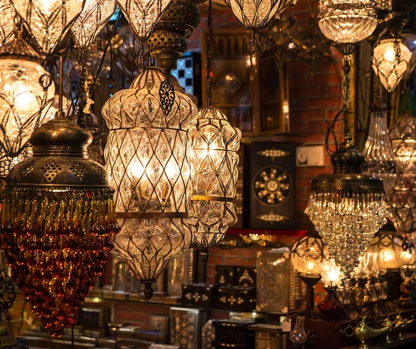 Multi-colored lamps in the Oriental style — Stock Photo, Image