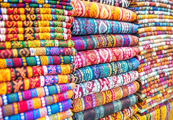 Textiles and Clothing at the bazaar — Stock Photo, Image