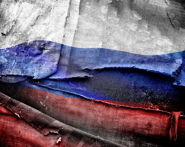 又脏又臭的俄罗斯国旗 — 图库照片