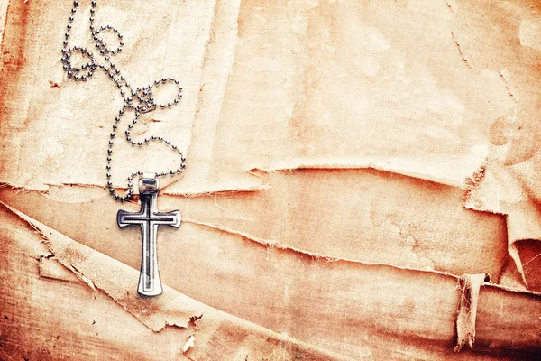Closeup χριστιανικό σταυρό — Φωτογραφία Αρχείου
