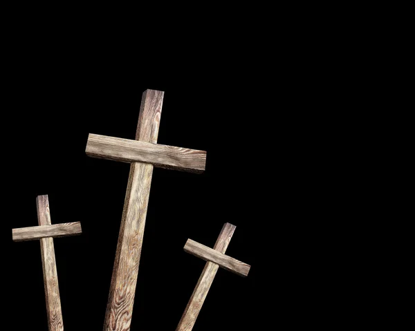 오래 된 나무 십자가 — 스톡 사진