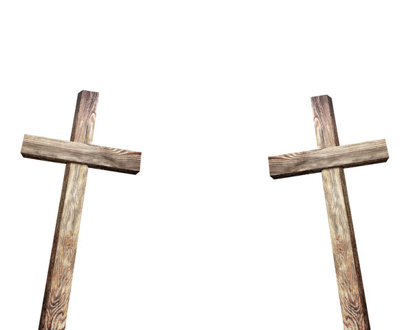 Old wooden crosses