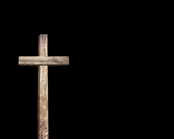 Старий дерев'яний хрест — стокове фото