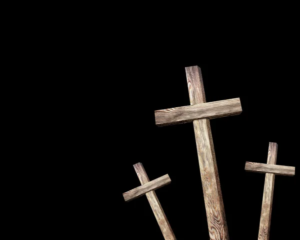 Старий дерев'яний хрести — стокове фото