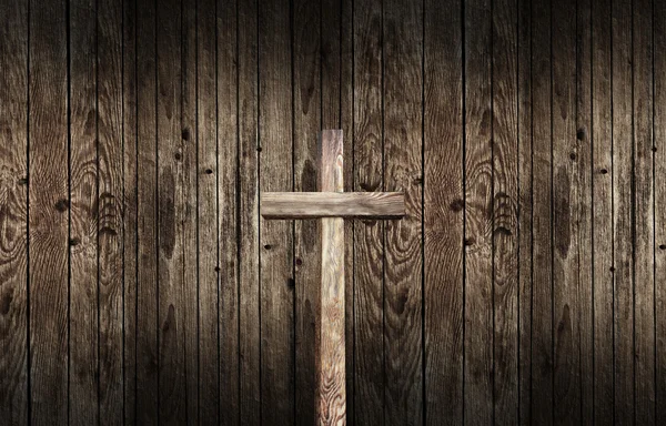 Starý dřevěný kříž — Stock fotografie