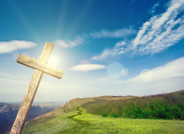 Old wooden cross