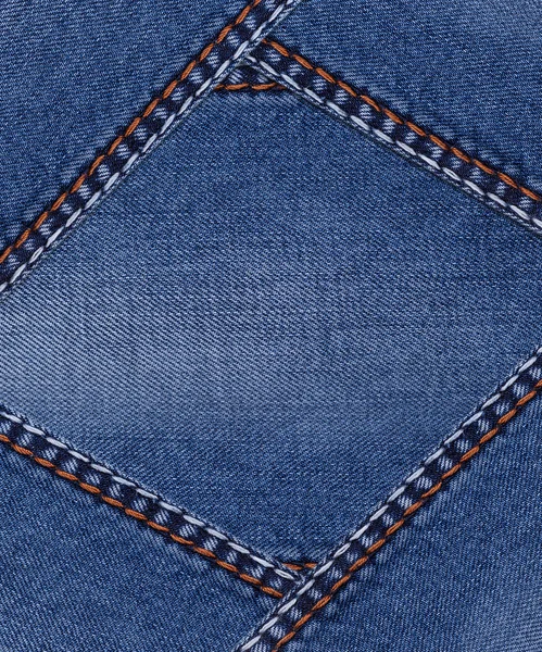 Coutures en denim bleu — Photo