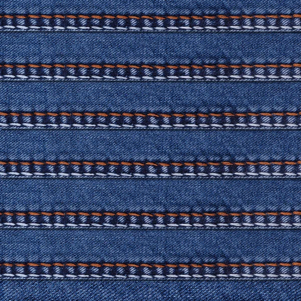 Modrá džínovina švy — Stock fotografie