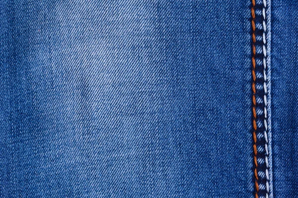 Blue denim seams — Stock Photo, Image