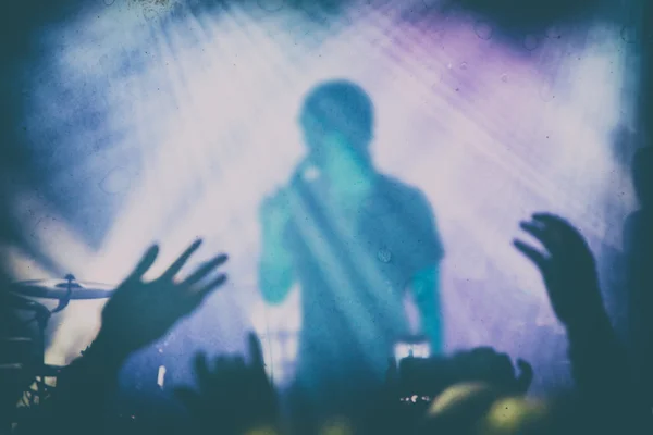 Concert crowd silhouettes — Stock Photo, Image