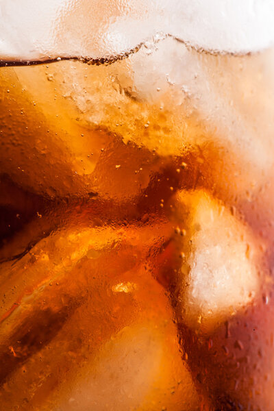 cola with ice cubes