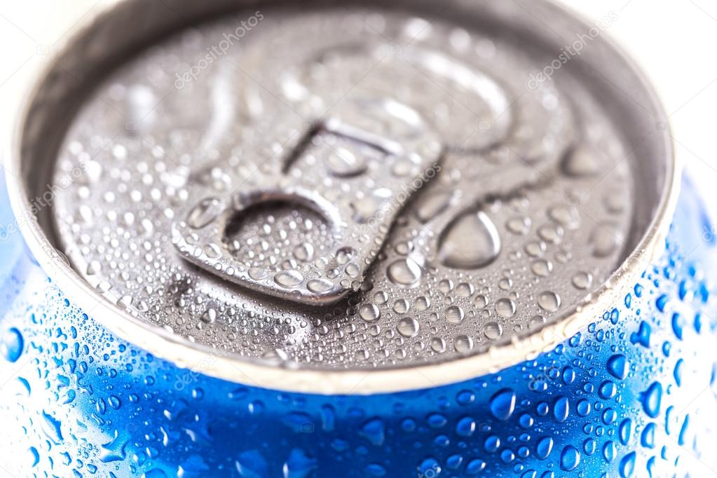 Kyiv, Ukraine - MARCH 19, 2016: Can of Pepsi cola on a bed of ice and white background, Pepsi is a carbonated soft drink produced PepsiCo. Created in 1893