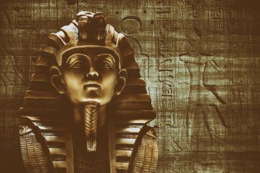 Stone pharaoh tutankhamen mask clipart