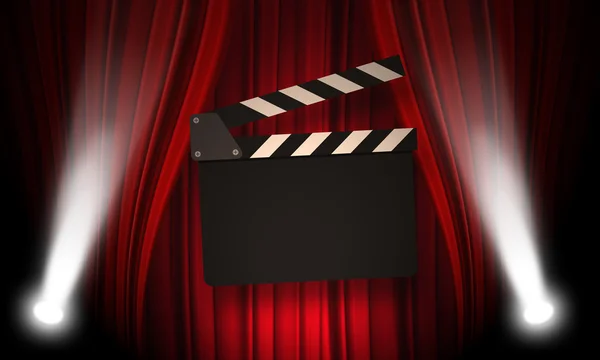 Film clapperboard su un rosso — Foto Stock