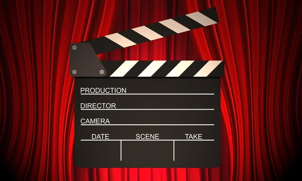 Film clapperboard su un rosso — Foto Stock