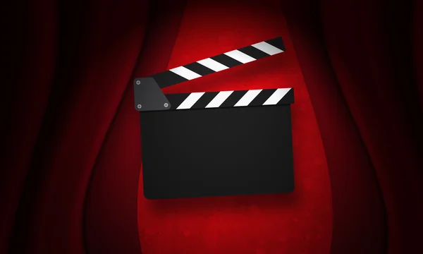 Film clapperboard su un rosso — Foto Stock