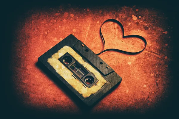 Cassette de audio con cinta magnética — Foto de Stock