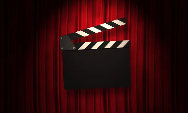 Film klappa på en röd — Stockfoto