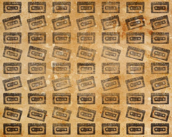 Background with old audio cassettes — Stock Photo, Image