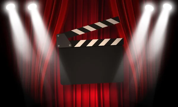 Film clapperboard egy piros — Stock Fotó