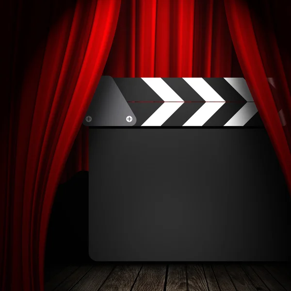 Clapperboard filmu i zasłony — Zdjęcie stockowe