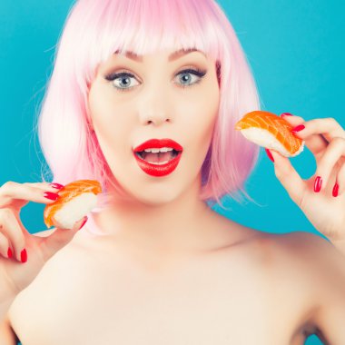 güzel kız suşi yemek 