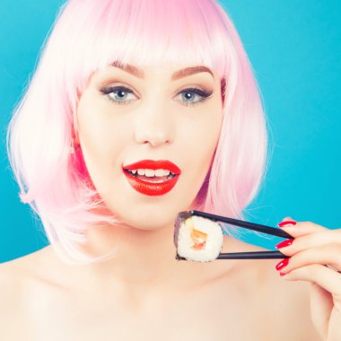 güzel kız suşi yemek 