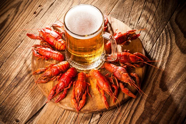Boiled red crayfishes with  beer