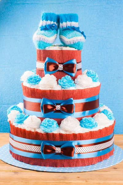 Cake made from diapers — Stock Photo, Image