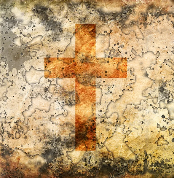 Cross on  grunge background — Stock Photo, Image