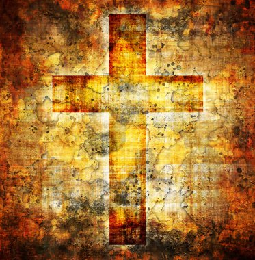 cross on  grunge background clipart