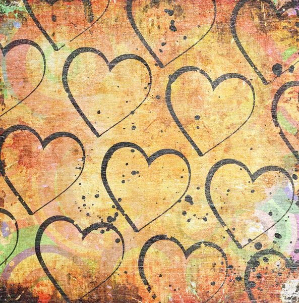 Hearts on grunge — Stock Photo, Image