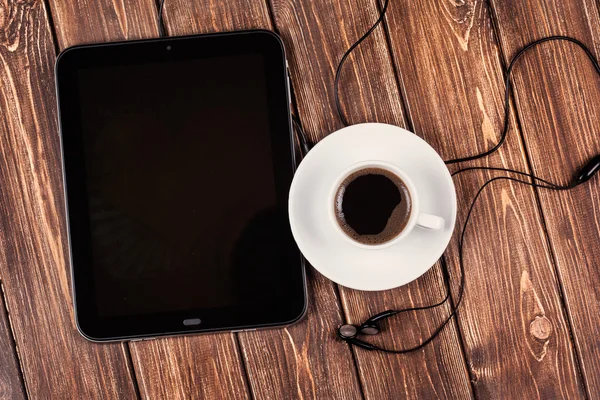 Tom TabletPC och en kopp kaffe — Stockfoto